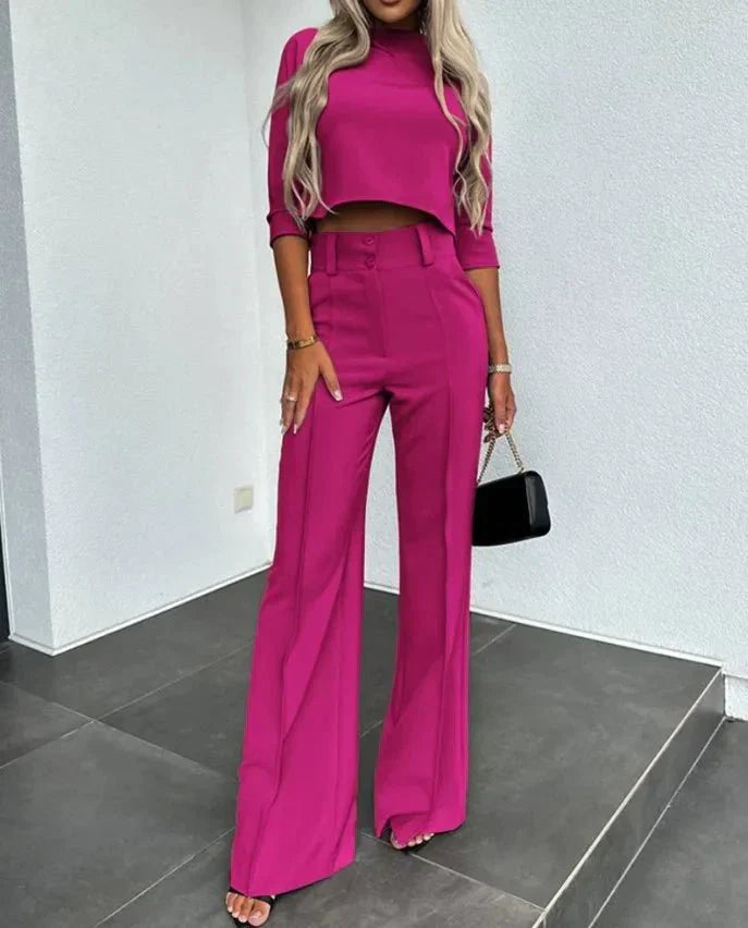Conjunto moderno de top y pantalón para mujer