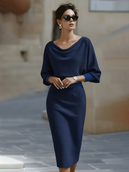 Violet & Grace - White Draped Batwing Midi Dress