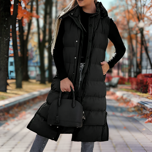 Abrigo largo acolchado de invierno informal para mujer