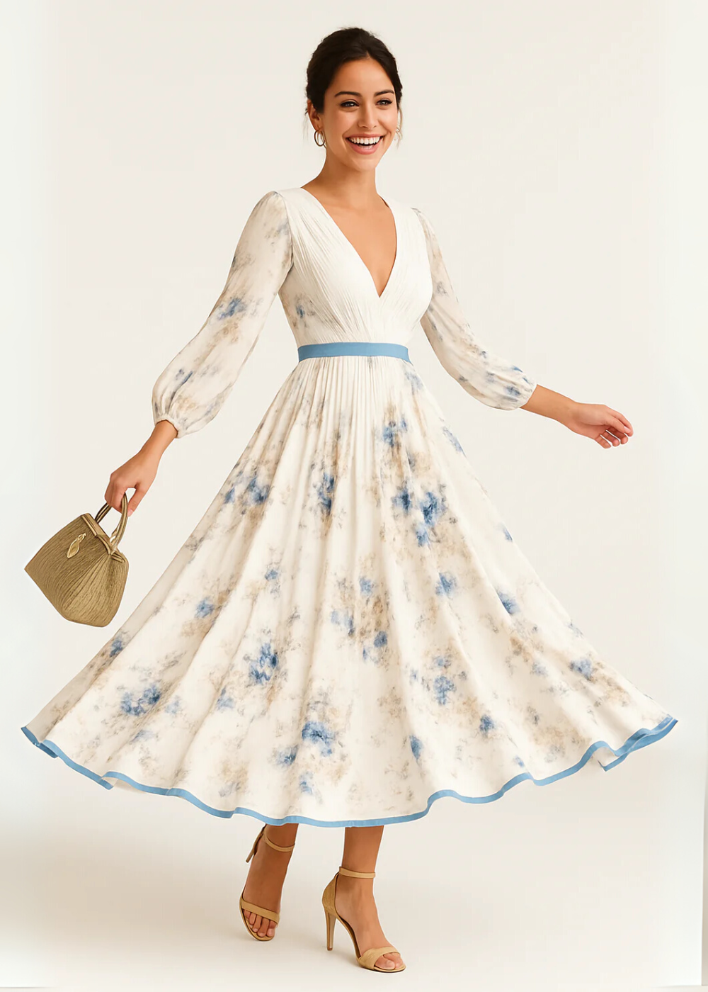 Timeless Floral Pleated Maxi Dress