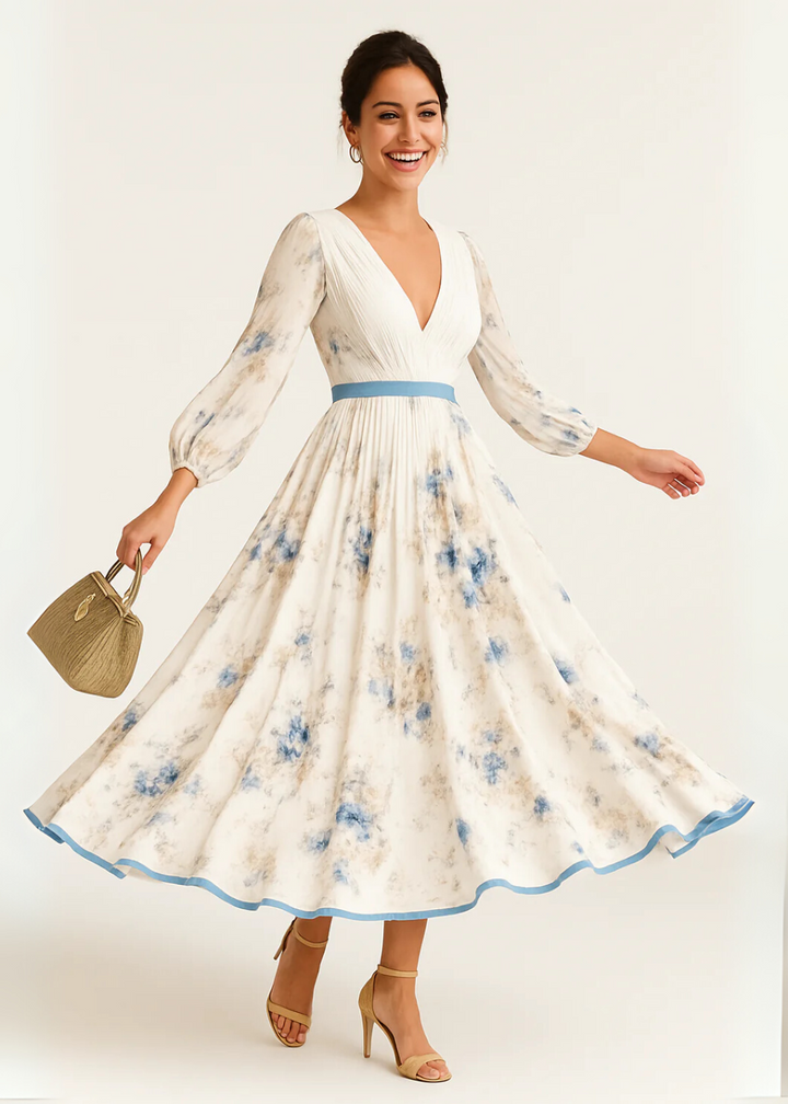 Timeless Floral Pleated Maxi Dress