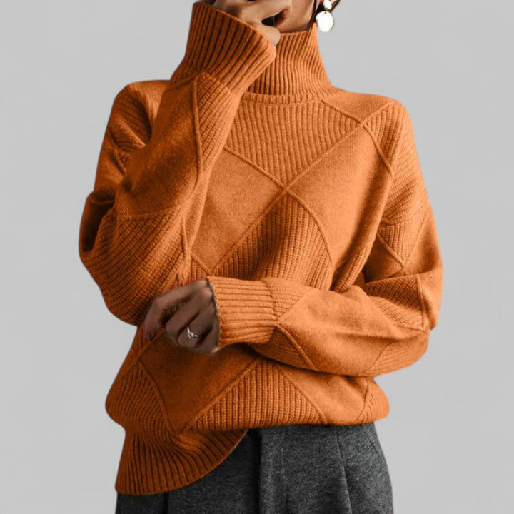 Women’s Winter Oversized Patterned Turtlenecks Sweater