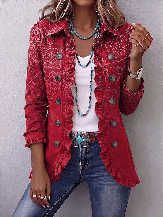 Clotilde | Ombré Cashmere Ruffle Jacket