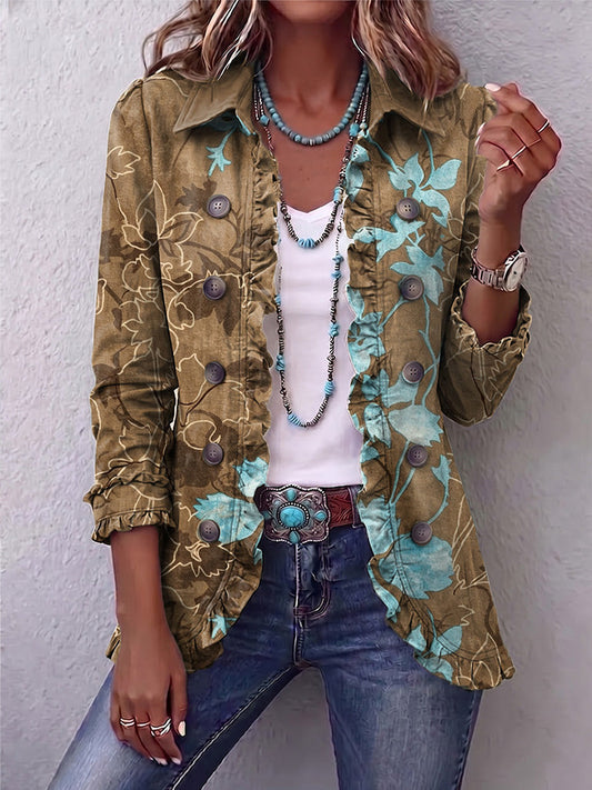 Salud | Ombré Floral Ruffle Jacket