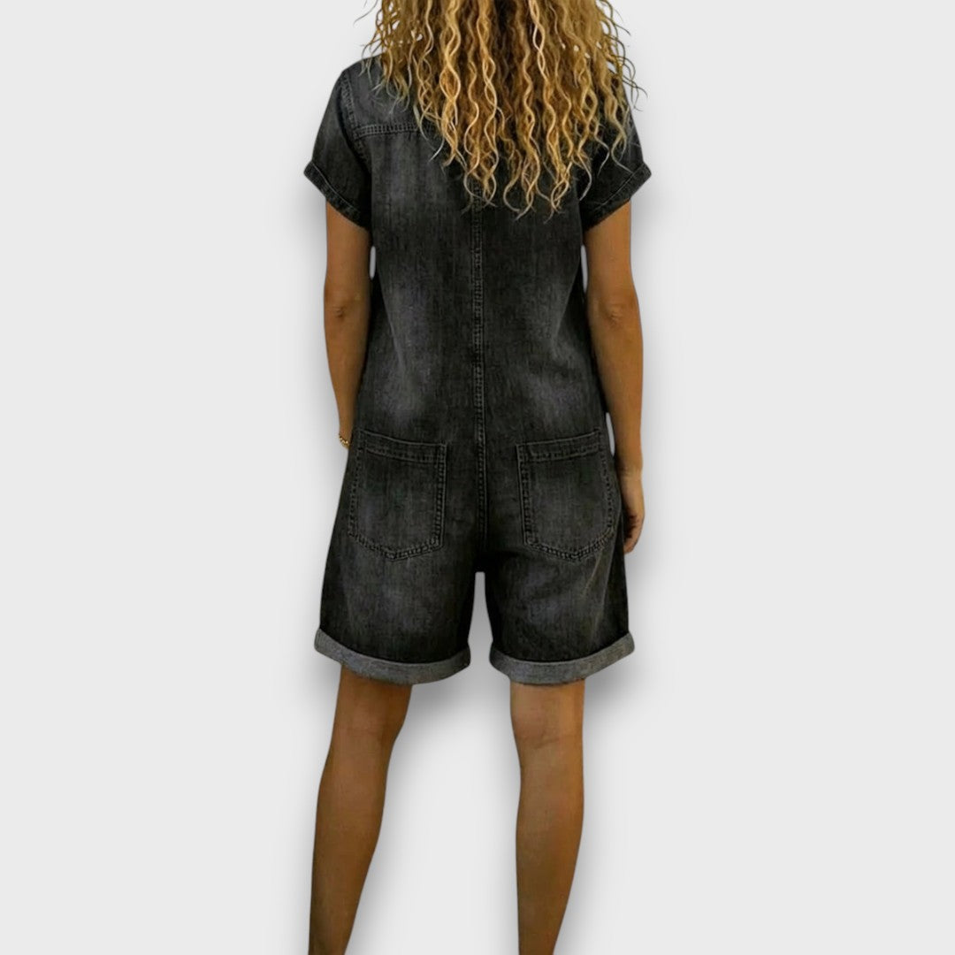 Joan | Vintage short overalls with denim look