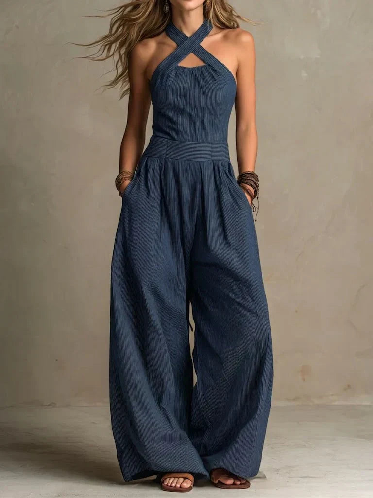 Bianca | Jumpsuit with an Elegant Cross Neckline