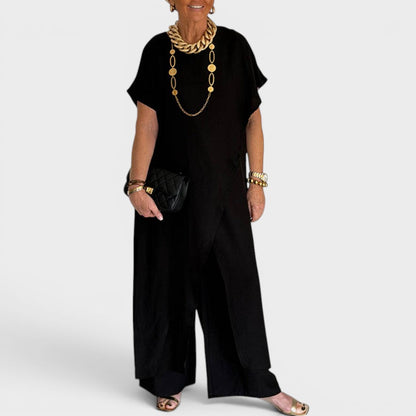 Roseth - Set of Tunic in Layered Look and Wide Pants