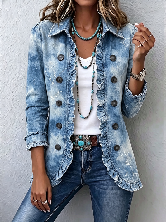 Genoveva | Botanical Ombré Ruffle Jacket