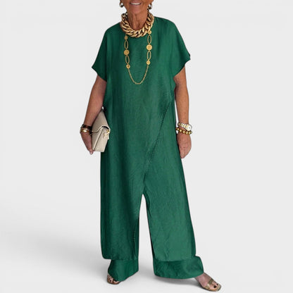 Roseth - Set of Tunic in Layered Look and Wide Pants