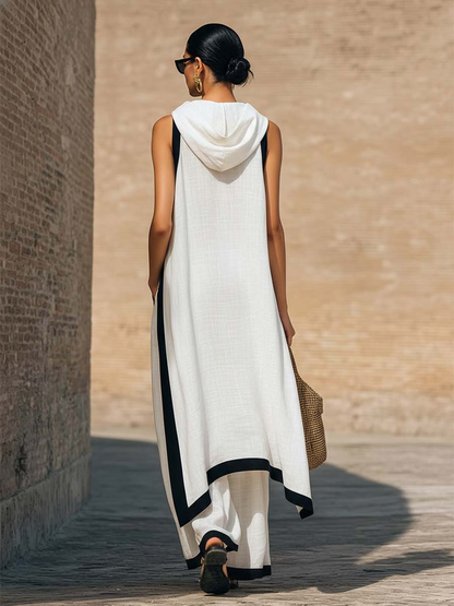 Marisol | Sleeveless Top & Wide-Leg Pants Two-Piece Set, Polyester Blend