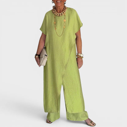 Roseth - Set of Tunic in Layered Look and Wide Pants