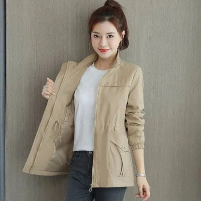 Gabardina impermeable relajada para mujer