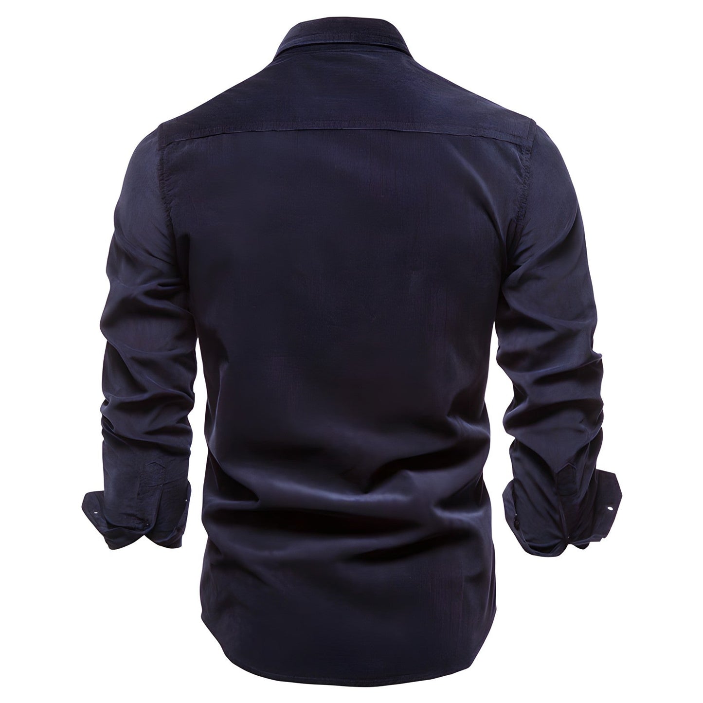 Camisa de manga larga informal estilo militar para hombre