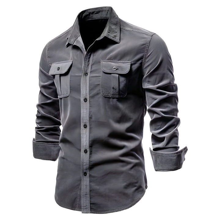 Men’s Casual Military Style Long Sleeve Shirt
