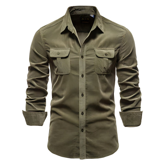 Men’s Casual Military Style Long Sleeve Shirt
