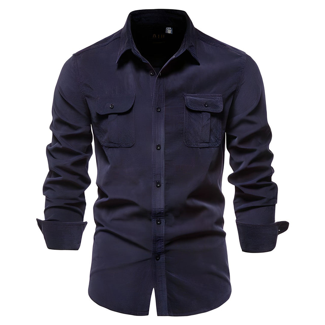 Men’s Casual Military Style Long Sleeve Shirt