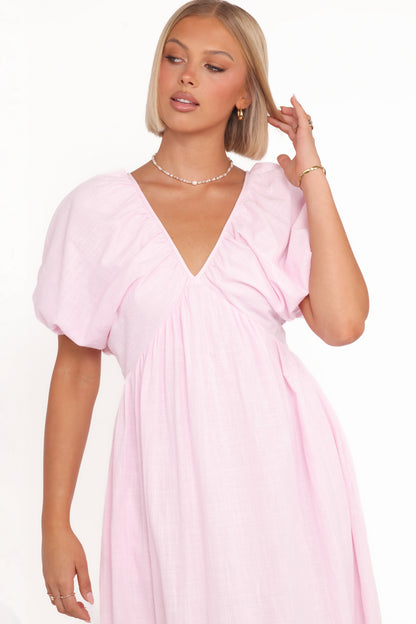 Puff Sleeve Maxi Dress
