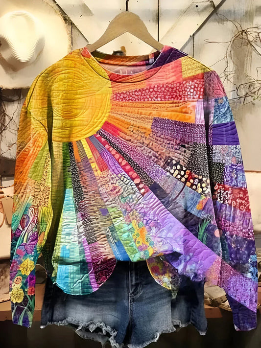 Colorful Sun Collage Sweatshirt