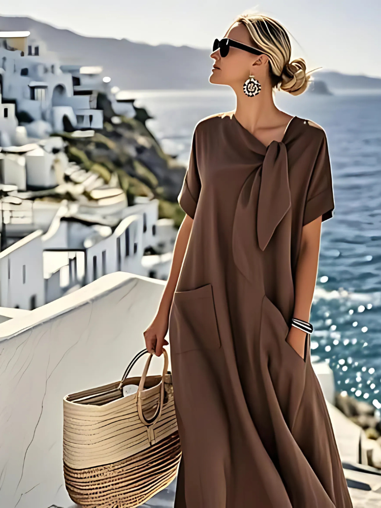 Elegant Dress with Pockets