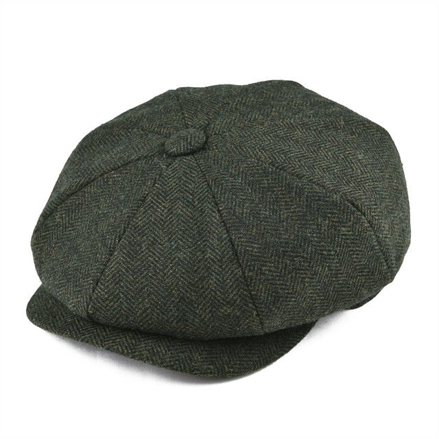 Vintage Wool Blend Newsboy Cap