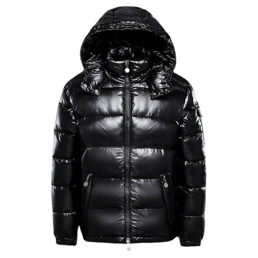 Men's Winter Quilted Jacket with Hood and Zip