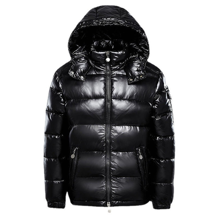 Men's Winter Quilted Jacket with Hood and Zip