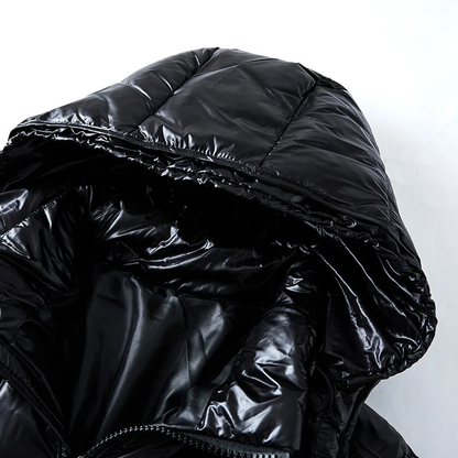 Chaqueta acolchada de invierno para hombre con capucha y cremallera