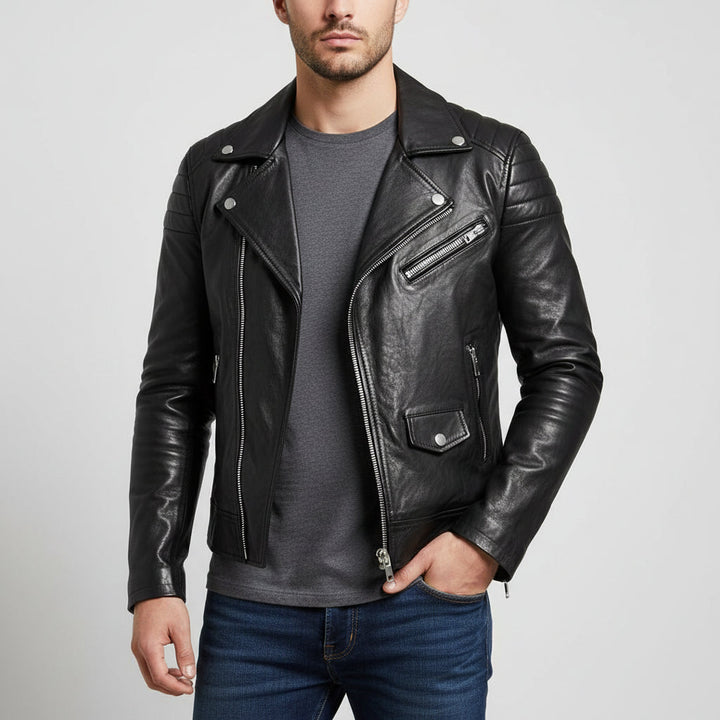 Winter Zip Up Men Leather jacket