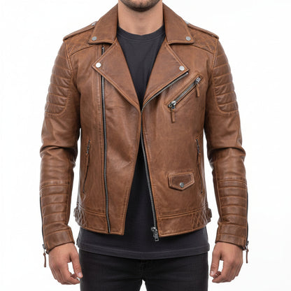 Winter Zip Up Men Leather jacket