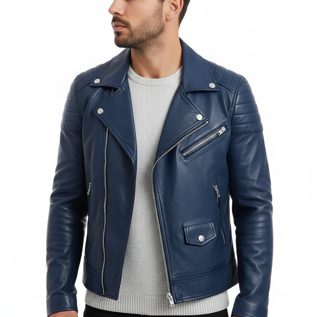 Winter Zip Up Men Leather jacket