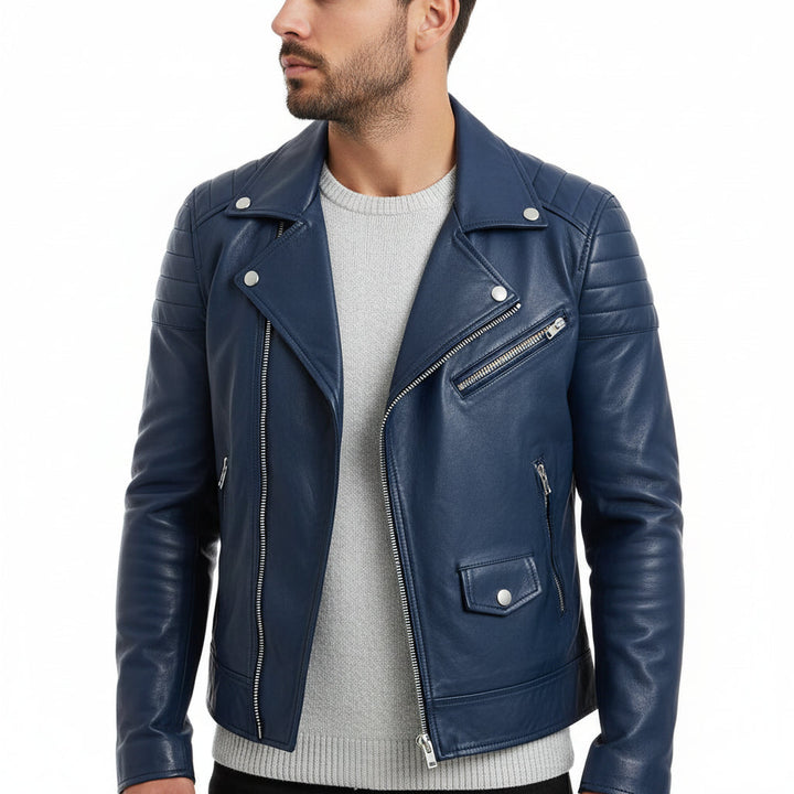 Winter Zip Up Men Leather jacket