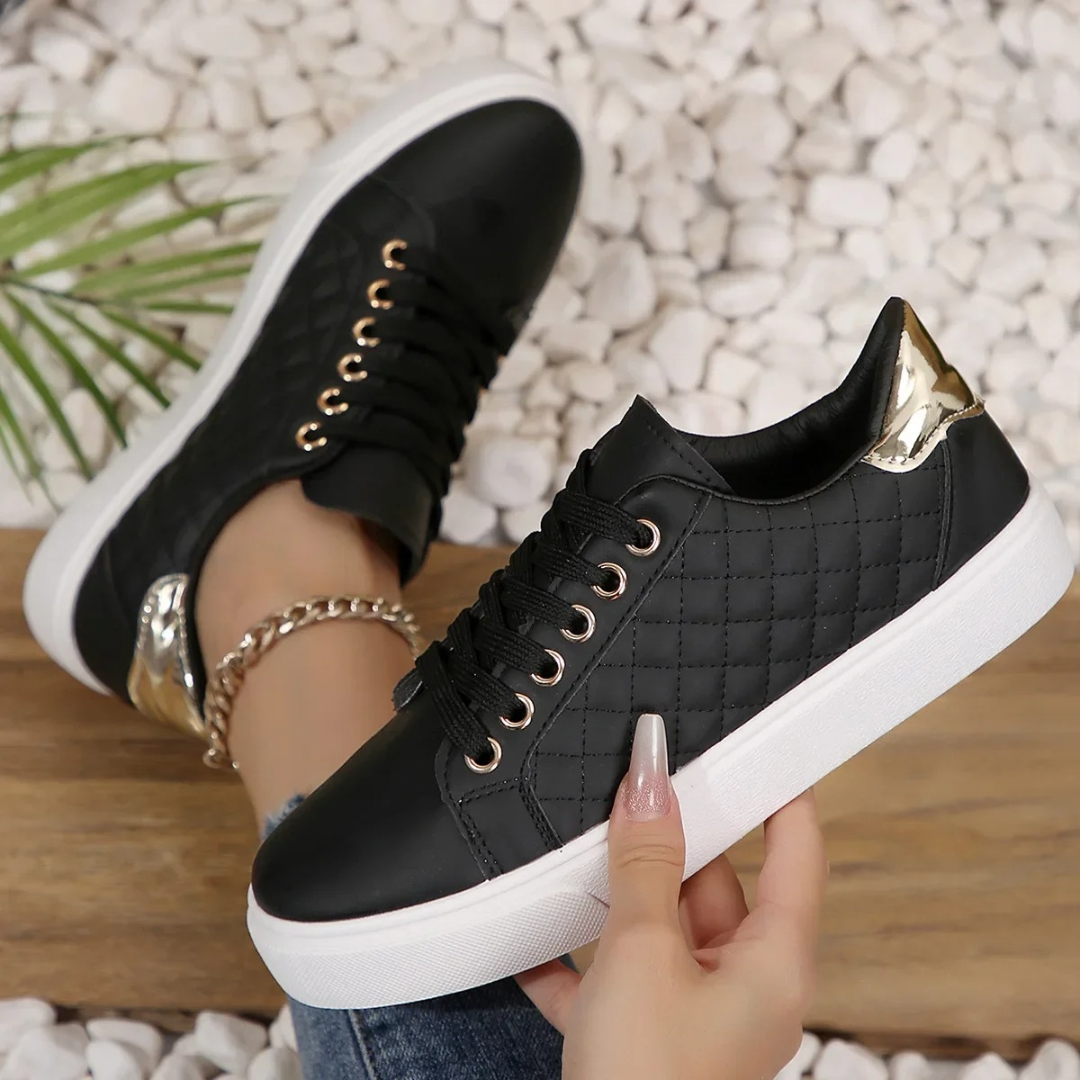 Women’s Breathable Quilted Walking Lace-Up Shoes