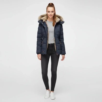 Chaqueta acolchada hinchada con capucha para mujer
