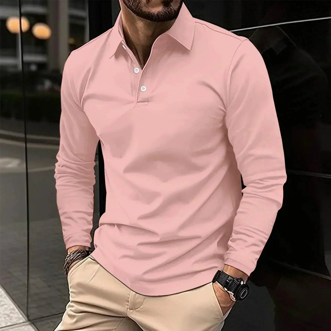 Polo de manga larga de corte moderno