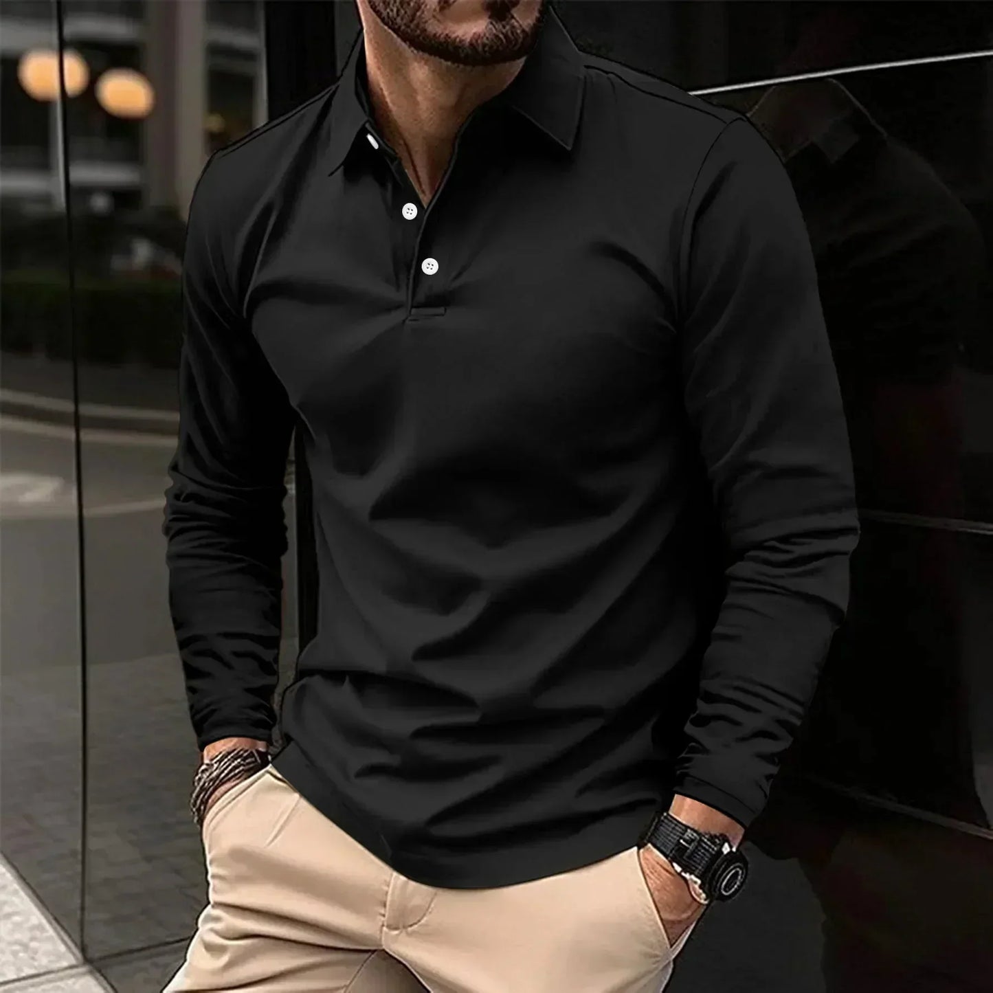 Modern Fit Long-Sleeve Polo