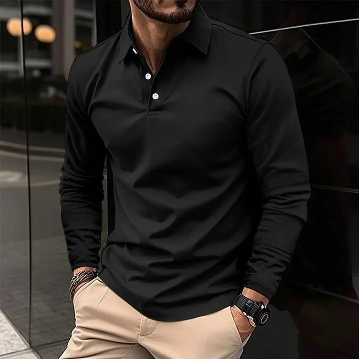 Polo de manga larga de corte moderno
