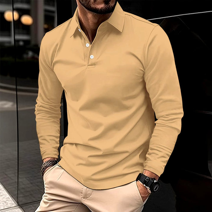 Polo de manga larga de corte moderno