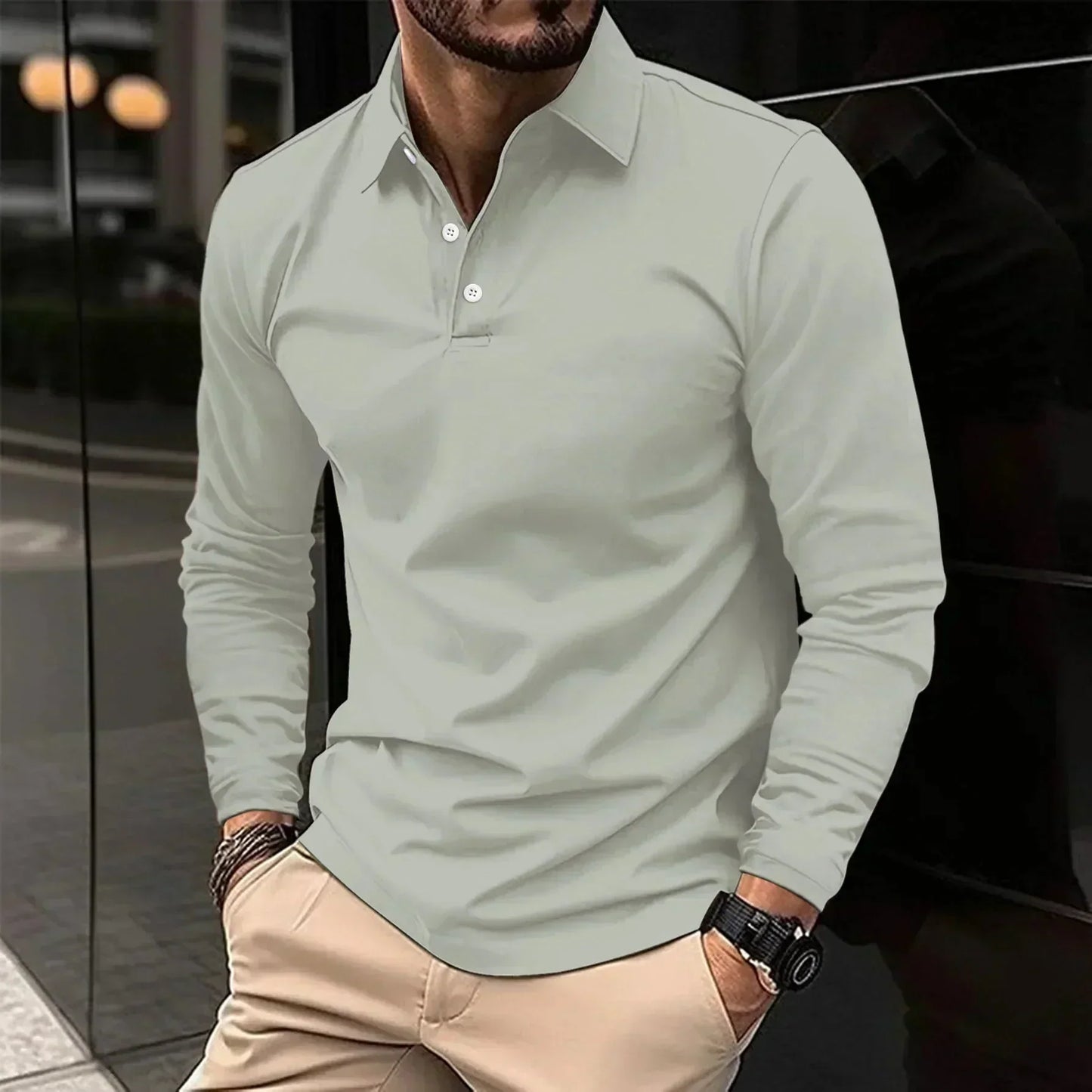 Modern Fit Long-Sleeve Polo