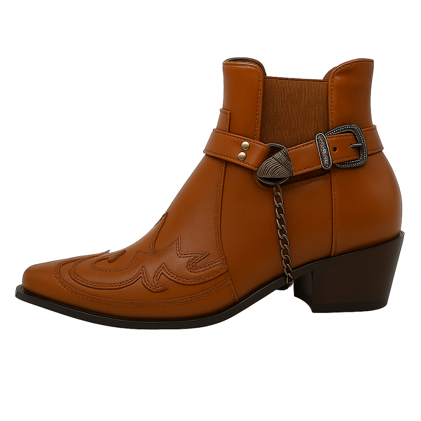 Men's Winter Western Boots With Buckle Style