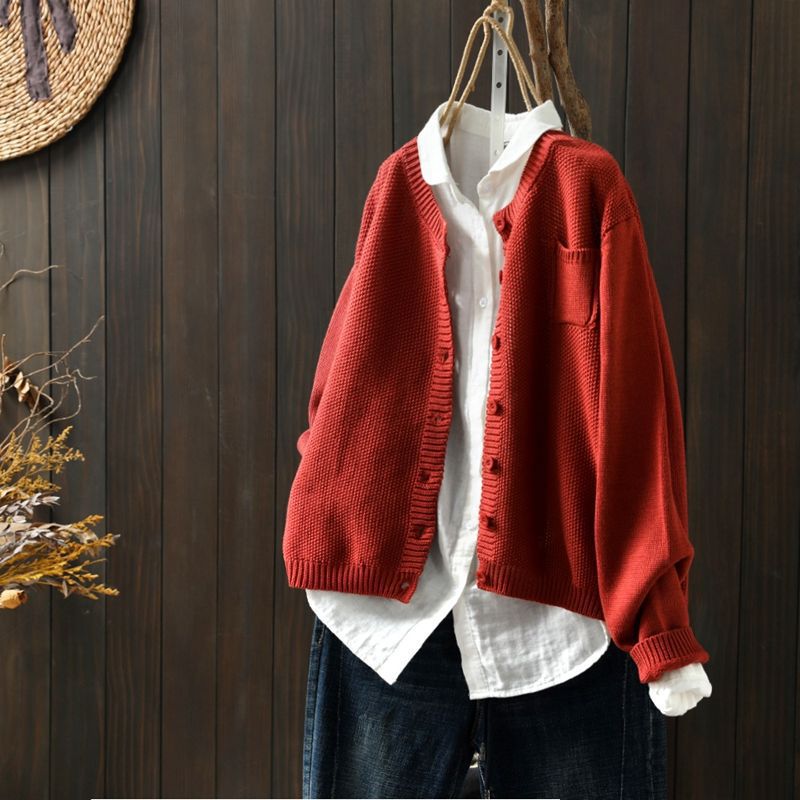 Comfy Knit Cardigan with Button Detail for Women