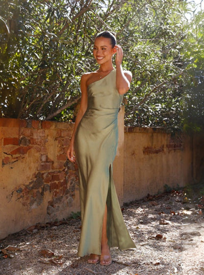 Spring Women One Shoulder Maxi Dress