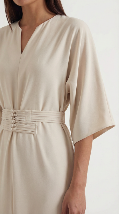 Belted Waist Maxi Dress