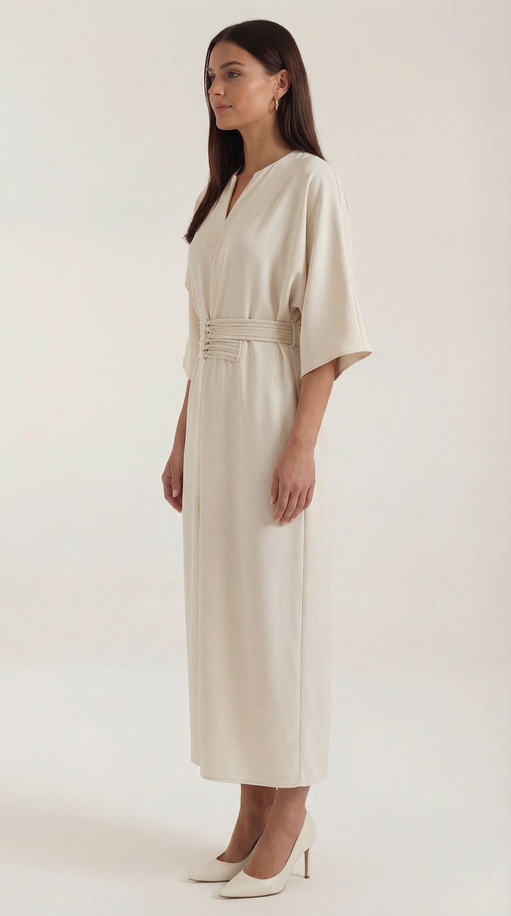 Belted Waist Maxi Dress