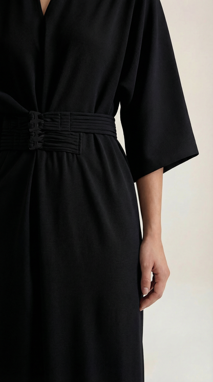Belted Waist Maxi Dress