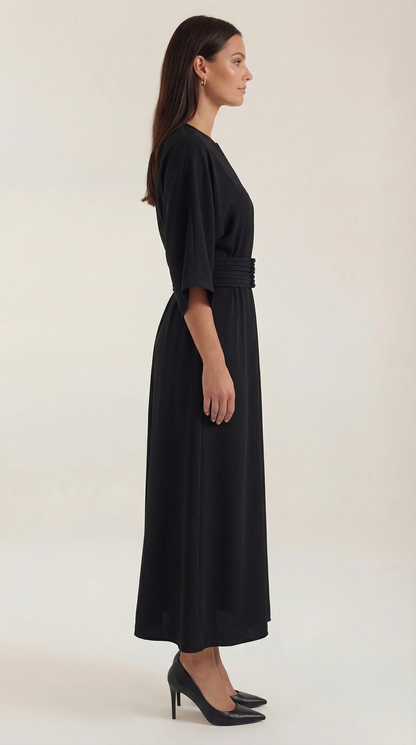 Belted Waist Maxi Dress