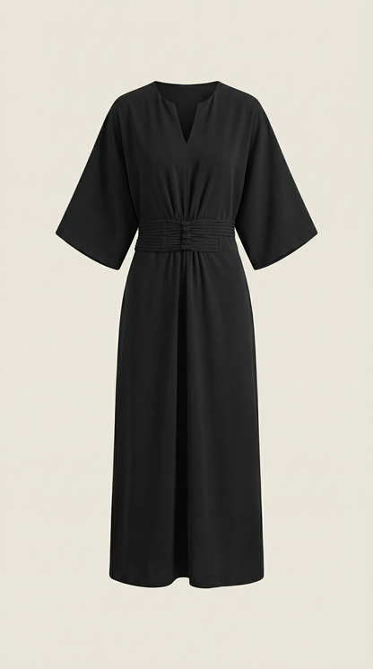 Belted Waist Maxi Dress