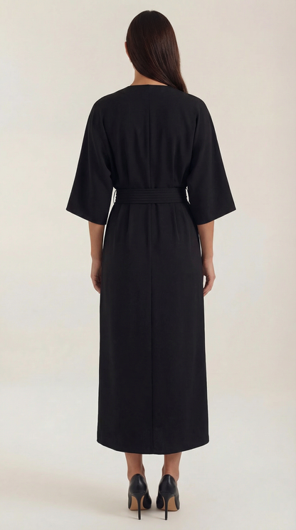 Belted Waist Maxi Dress