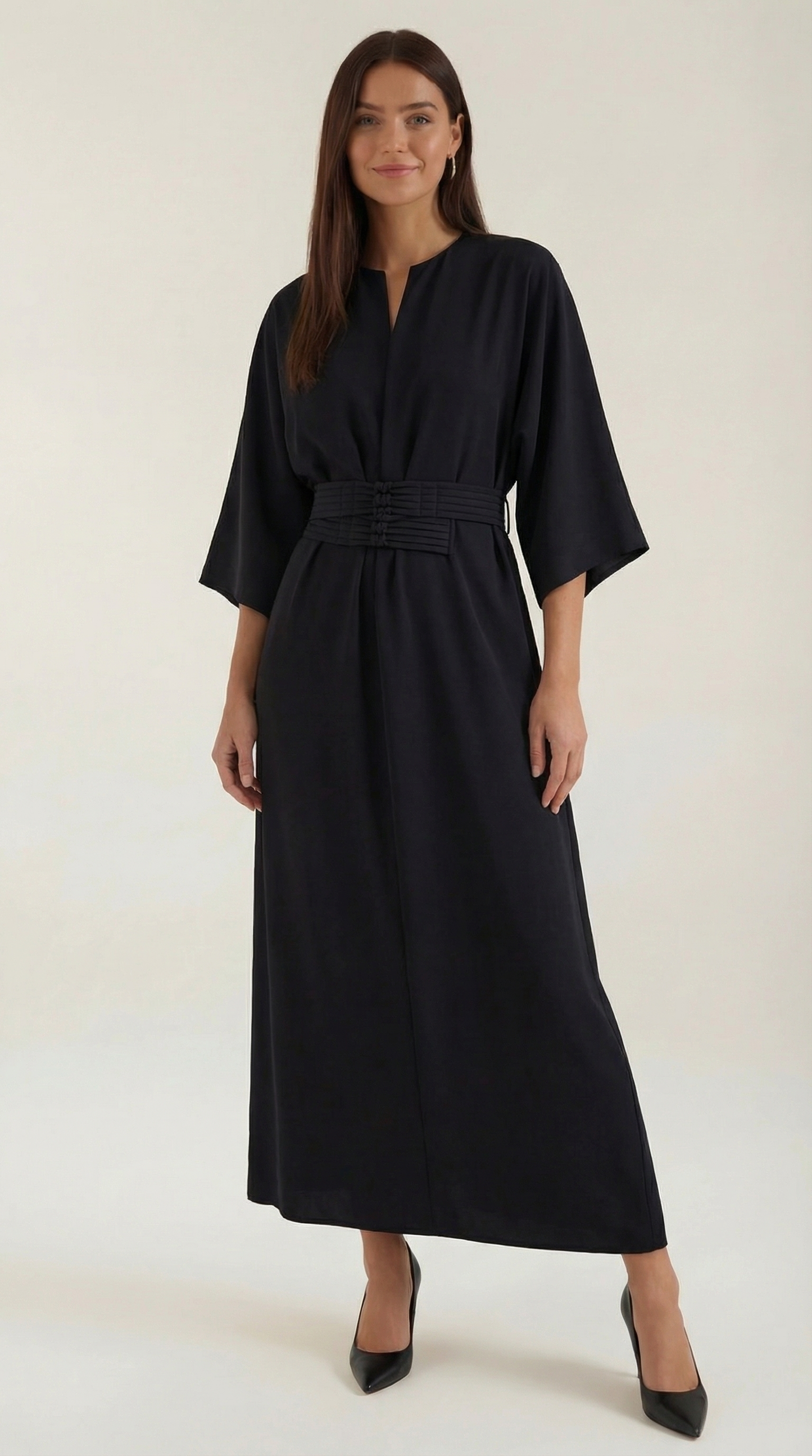 Belted Waist Maxi Dress