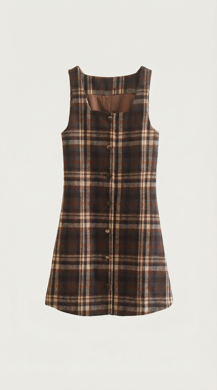 Plaid A-Line Mini Dress