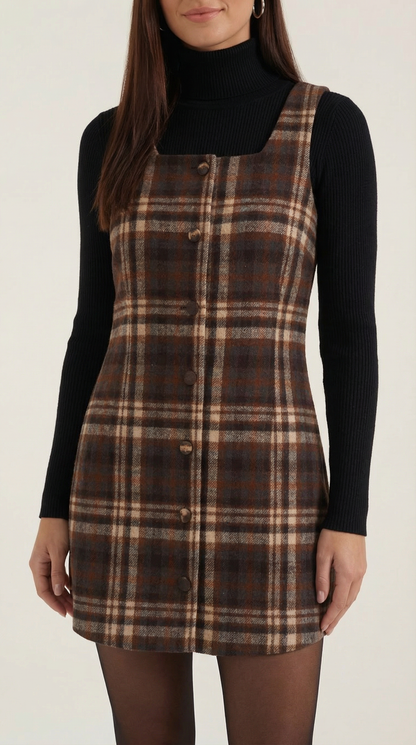 Plaid A-Line Mini Dress